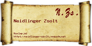 Neidlinger Zsolt névjegykártya